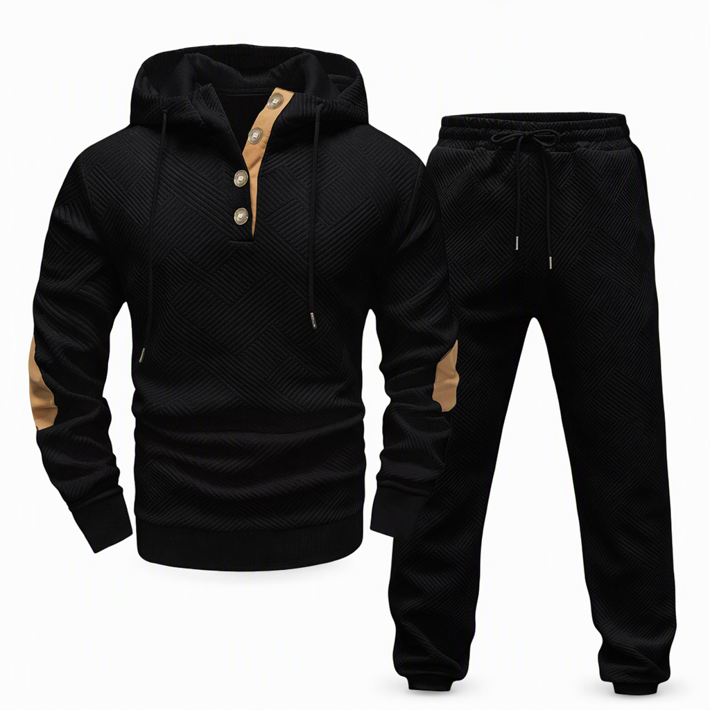 🖤Black Friday Sale:50% OFF🖤 🧥 Men's 2 Piece Hoodie Set – Premium Jacquard Knit, Breathable & Always Cool