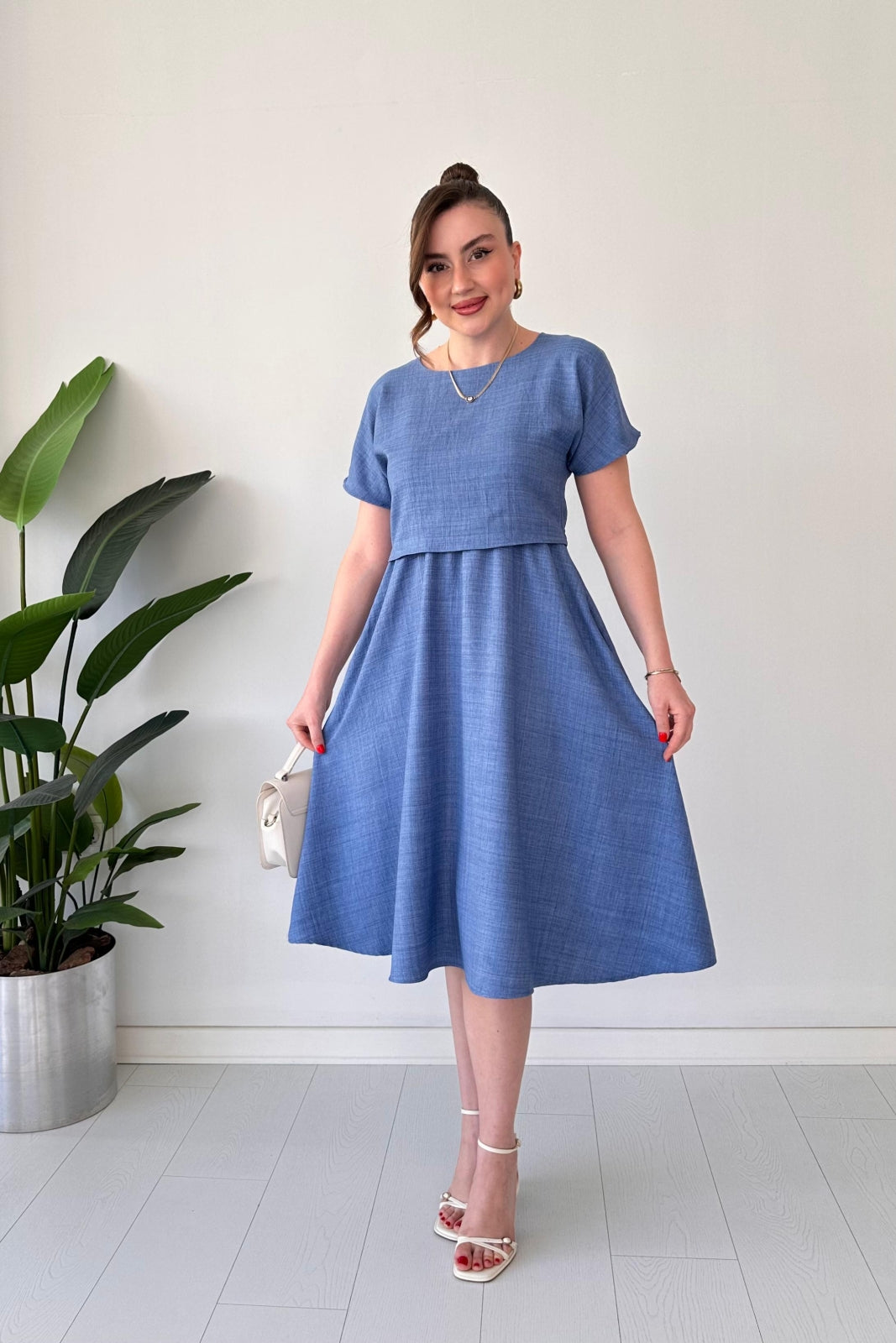 Effortless Two-Tier Midi Dress