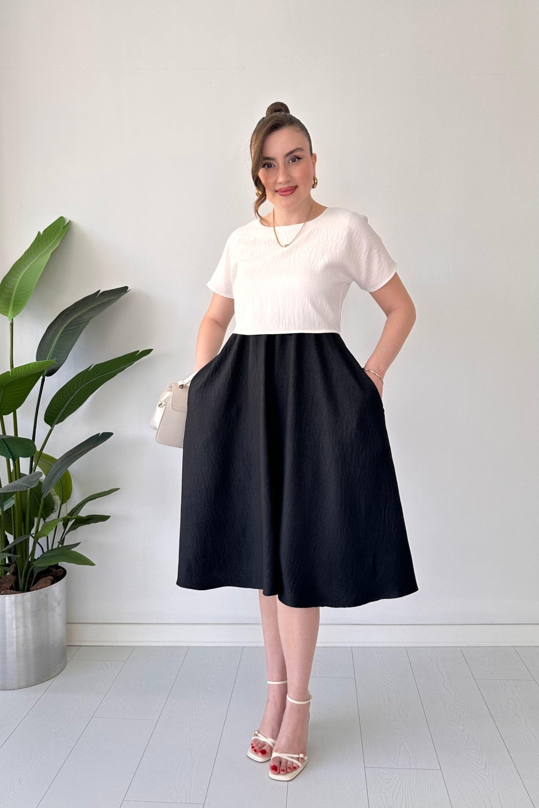 Effortless Two-Tier Midi Dress
