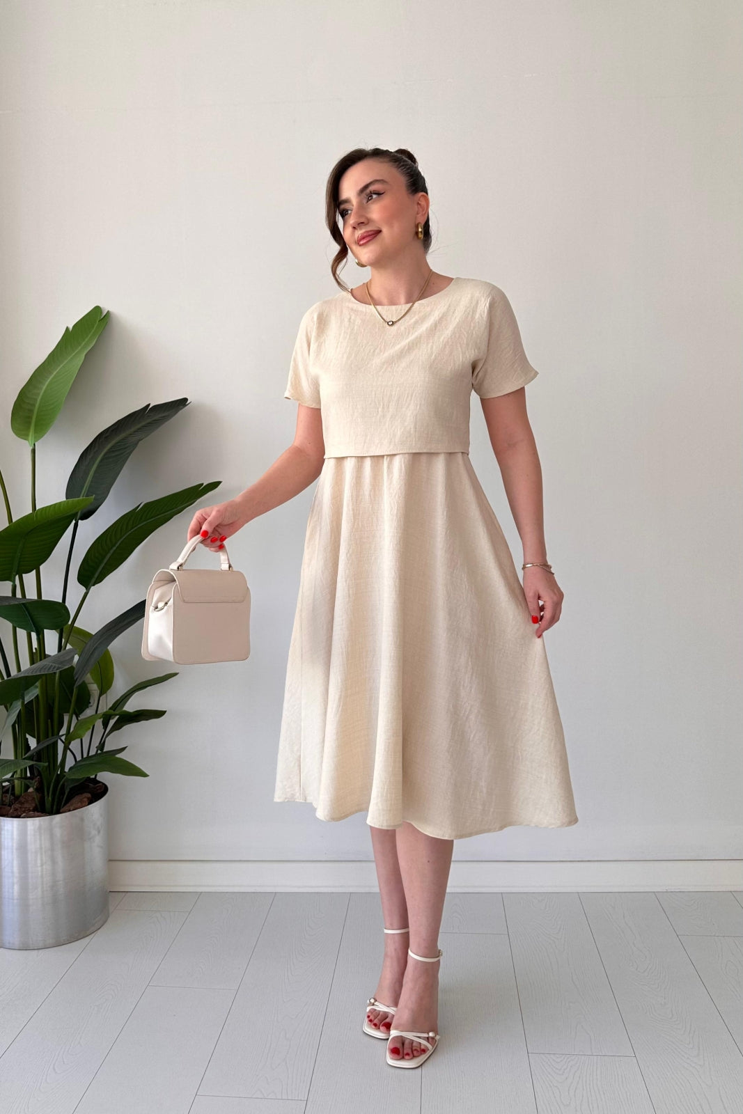 Effortless Two-Tier Midi Dress