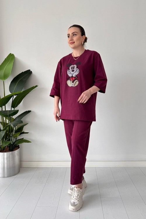 2025 New Design👗✨2-Piece Lounge Set Stone Mickey Suit