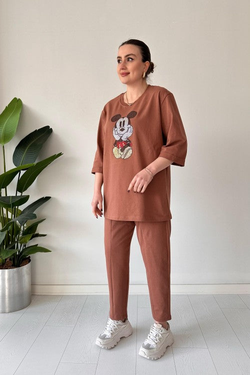 2025 New Design👗✨2-Piece Lounge Set Stone Mickey Suit