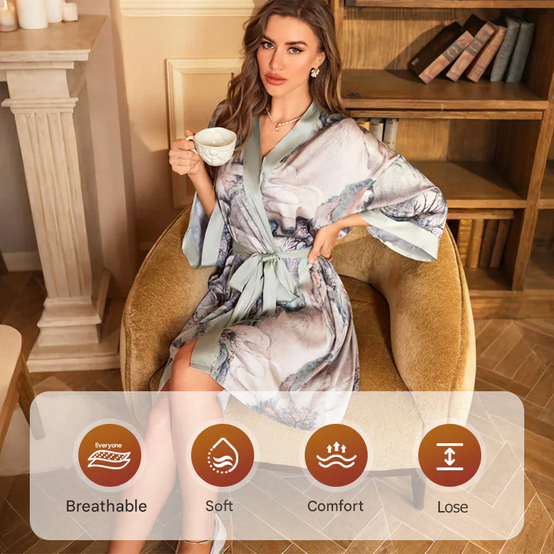 🔥Half price offer🔥Women's floral dressing gown