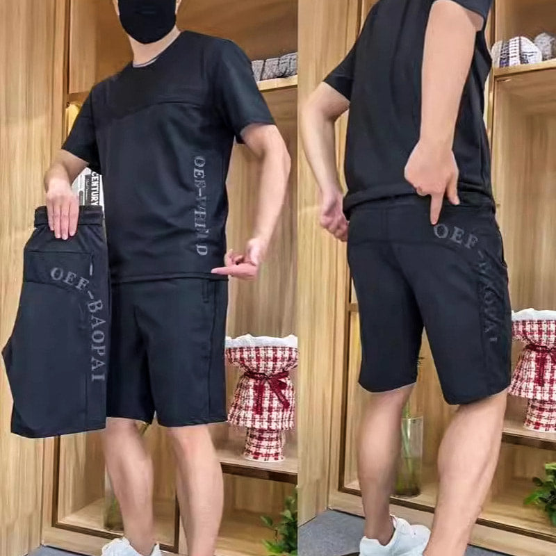 🔥Summer Sale 🔥Men's Short Sleeve Top & Shorts 2-Piece Set