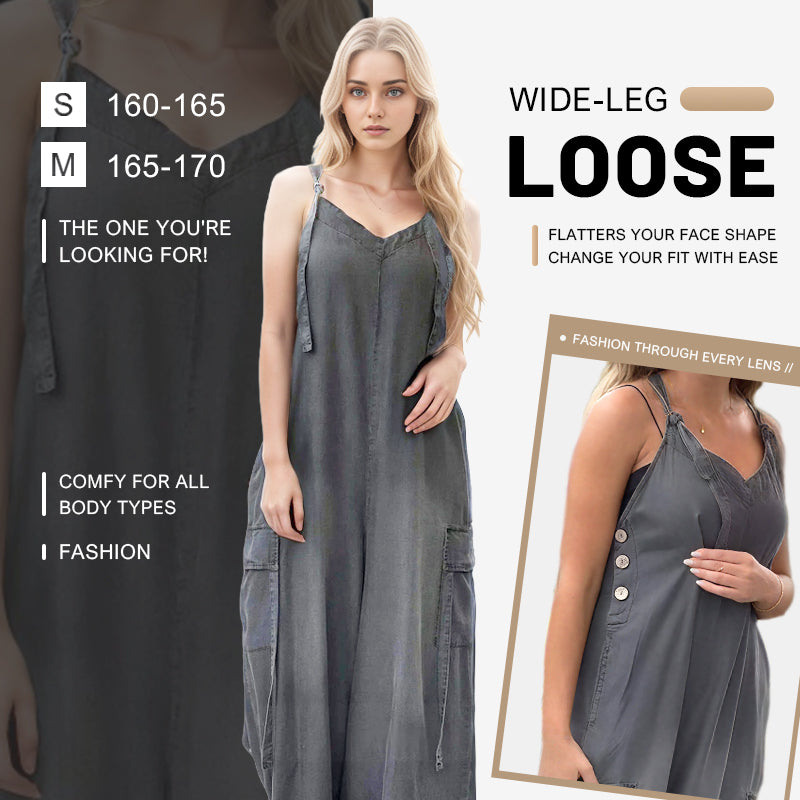 💕Limited Sale 💕Women's Loose Wide-Leg Jumpsuit with Pockets