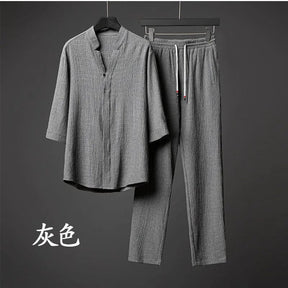 Men's 2 Pieces Set Summer Linen Outfits