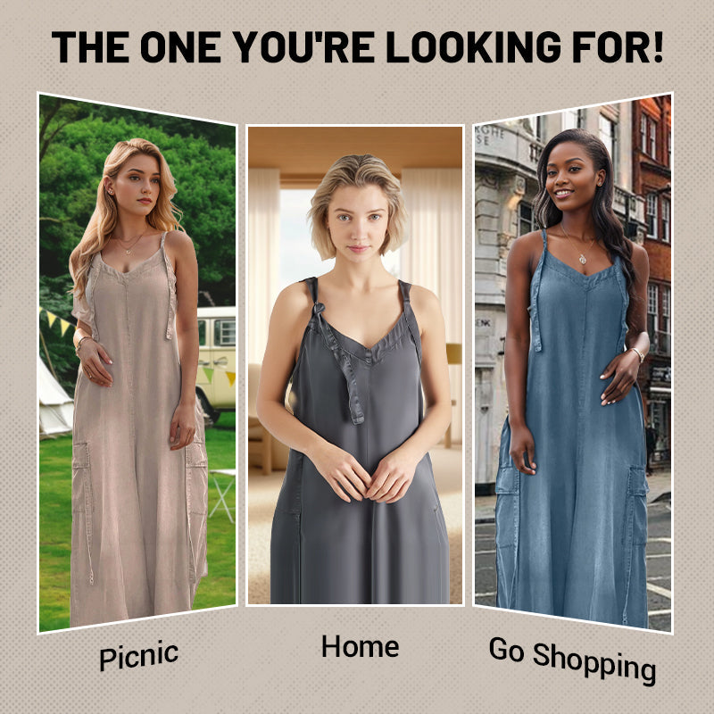 💕Limited Sale 💕Women's Loose Wide-Leg Jumpsuit with Pockets