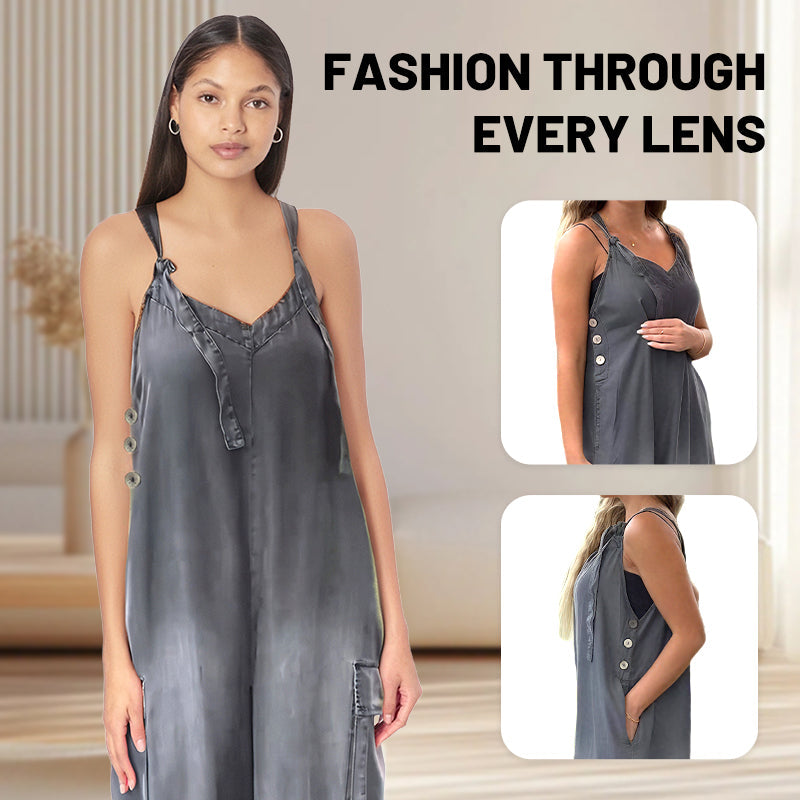 💕Limited Sale 💕Women's Loose Wide-Leg Jumpsuit with Pockets