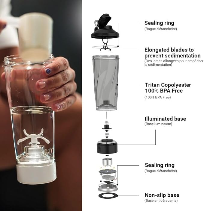 Electric Protein Shaker Bottle - 650ml