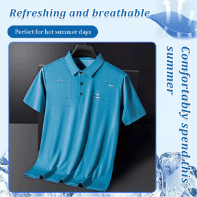Thin ice silk business casual polo shirt