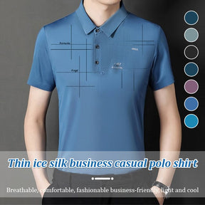 Thin ice silk business casual polo shirt
