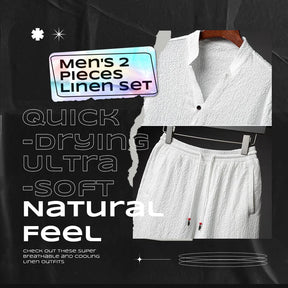 Men's 2 Pieces Set Summer Linen Outfits