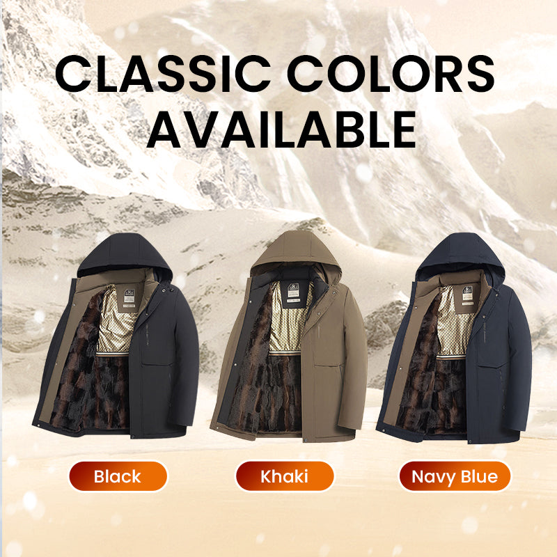 Men's parka coat with thermal hood