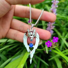 Glowing wolf necklace