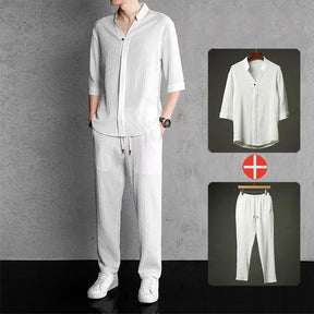 Men's 2 Pieces Set Summer Linen Outfits