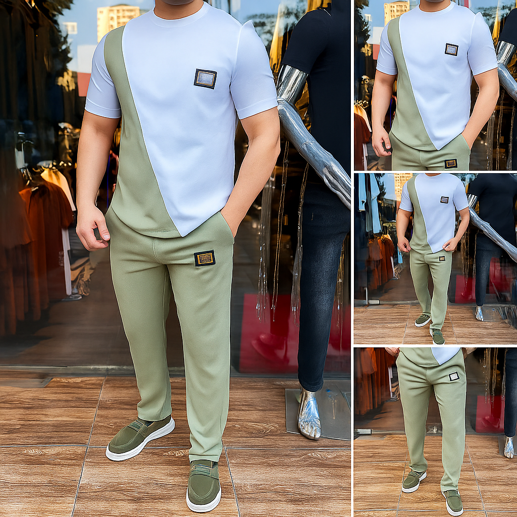 ⏳Time-limited Special⏰Men's Casual Crew Neck Top and Pants Set