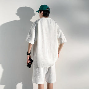 ✨Men's cotton Casual Loose Outfits Short  2 Pieces Suit👕