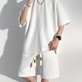 ✨Men's cotton Casual Loose Outfits Short  2 Pieces Suit👕