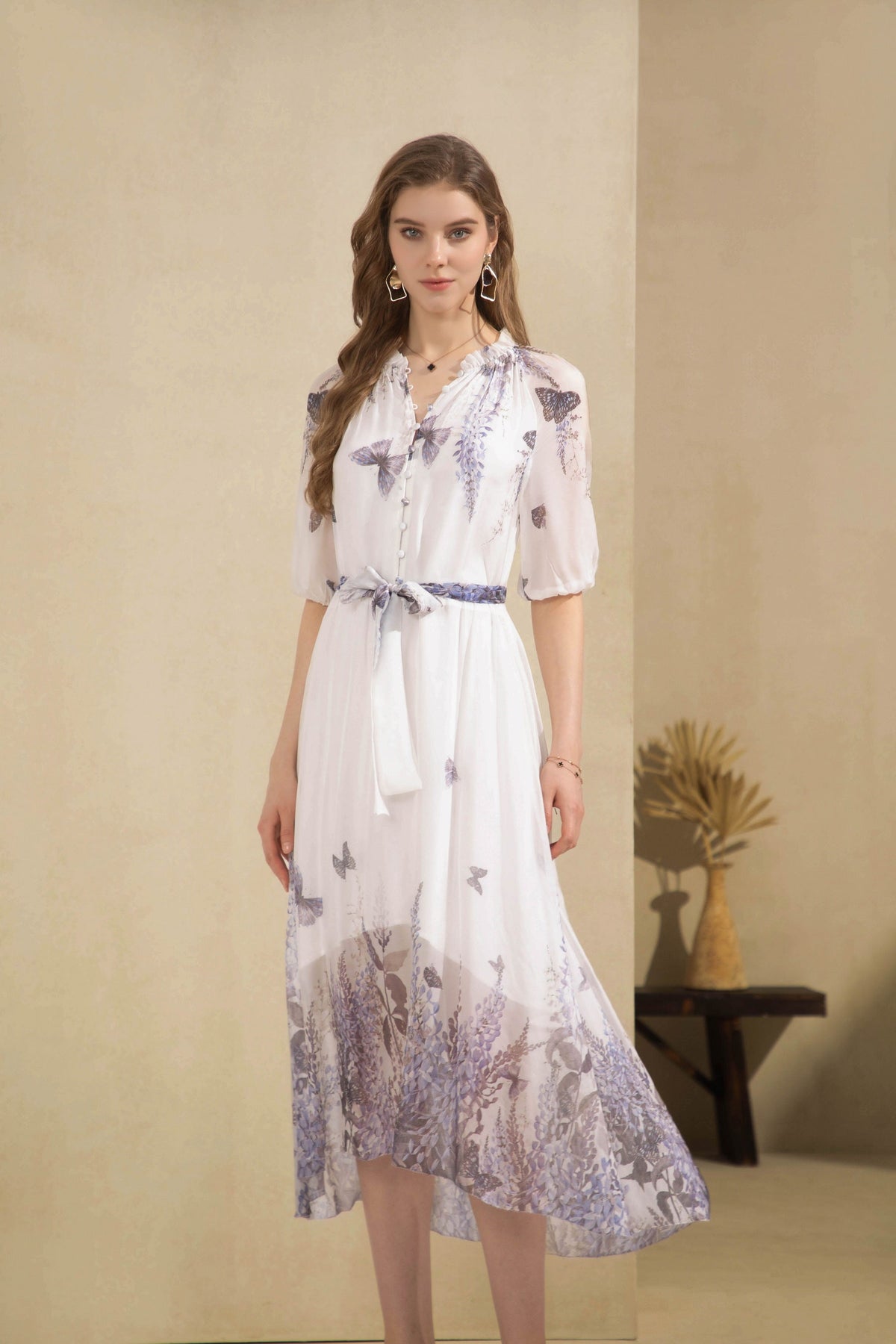 Printed Elegant Midi Dress