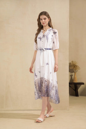 Printed Elegant Midi Dress