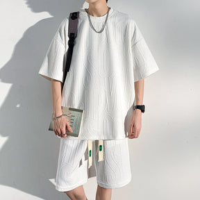 ✨Men's cotton Casual Loose Outfits Short  2 Pieces Suit👕