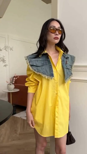 Urban Flare Denim Shirt Dress