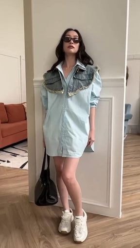 Urban Flare Denim Shirt Dress