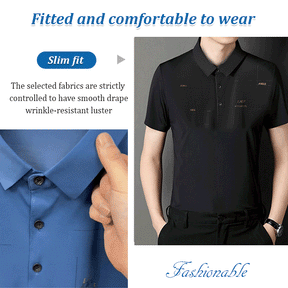 Thin ice silk business casual polo shirt