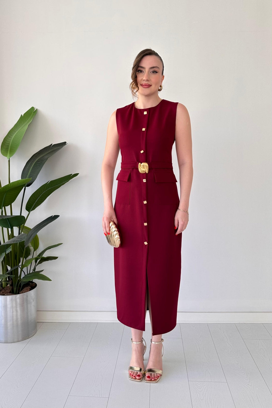 2025 New Design Dress-👗 Linen Twist Buckle Dress