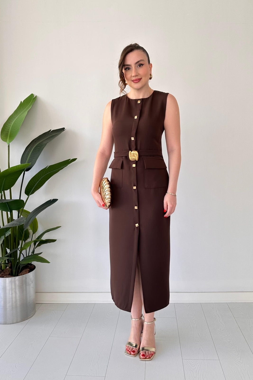 2025 New Design Dress-👗 Linen Twist Buckle Dress