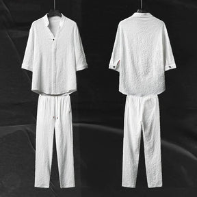 Men's 2 Pieces Set Summer Linen Outfits