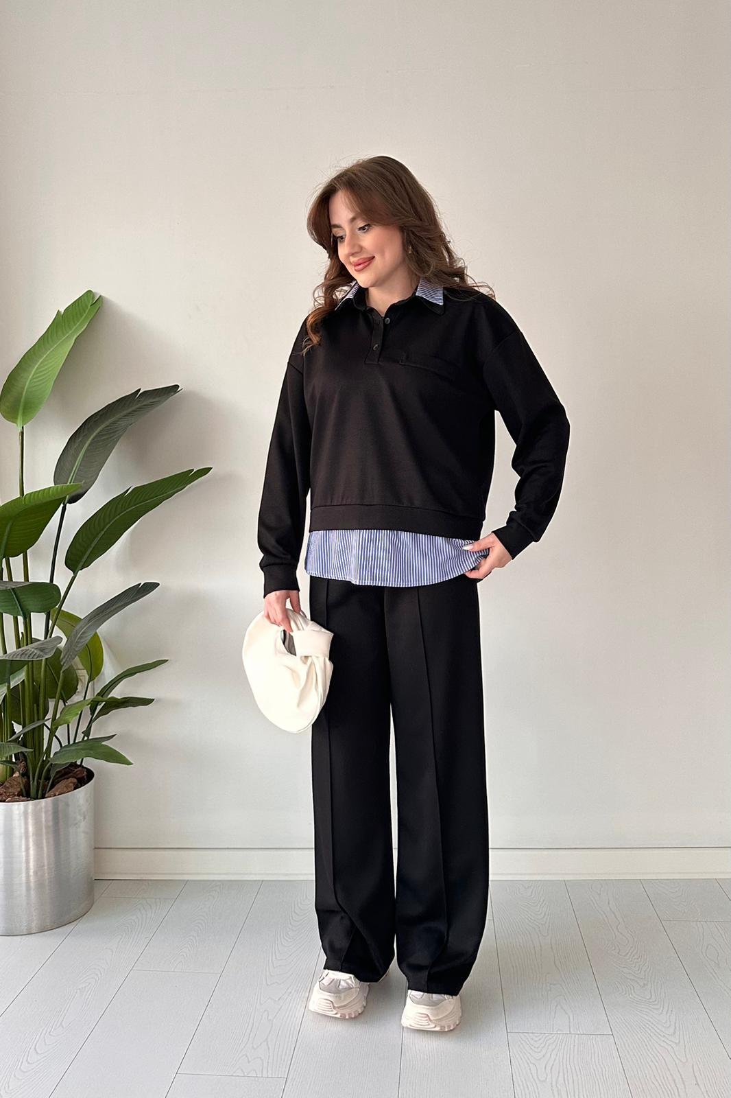 2025 New Design👗✨2-Piece Lounge Set In Striped Garnished
