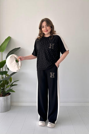 Sparkle H-Embellished Modal Lounge Set