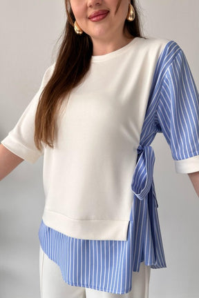 2025 New Design👗 Stylish Short Sleeve Garnished 2-piece Suit