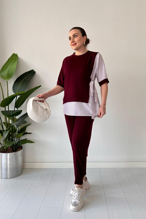 2025 New Design👗 Stylish Short Sleeve Garnished 2-piece Suit