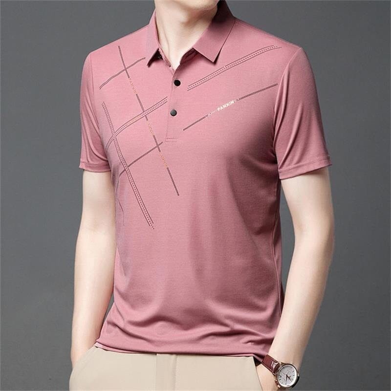 Men's Ice Silk Stretch Shirt shirt So-Comfy Pink M 