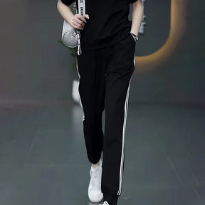 Women's Summer Tracksuit Set Half Zip Top & Joggers