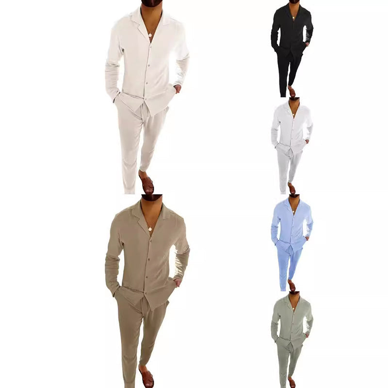 💖LAST DAY SALE 💖Men's Minimalist Two-Piece Linen Canvas Leisure Set
