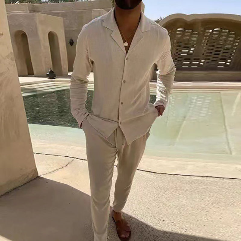 💖LAST DAY SALE 💖Men's Minimalist Two-Piece Linen Canvas Leisure Set