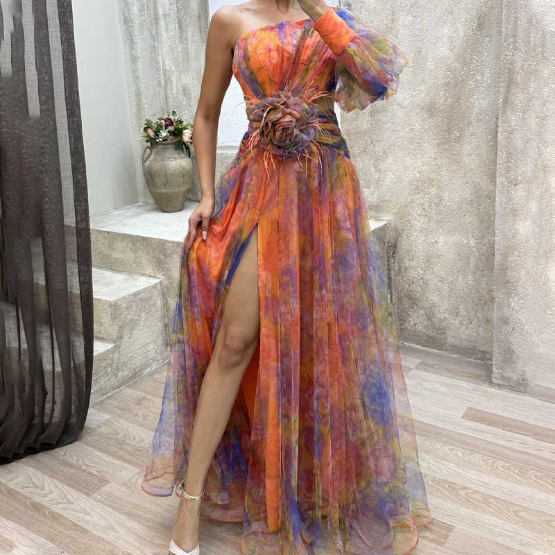 Women's Tulle Irregular Gown Dresses