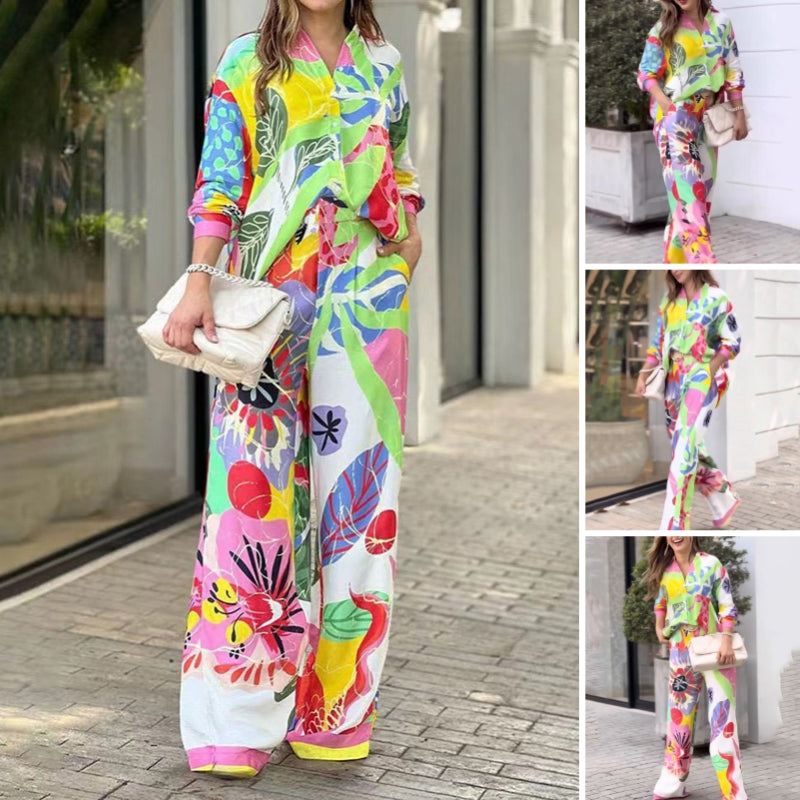Women's Vibrant Print Two-Piece Set