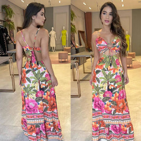 Women's Halter Sleeveless Backless Slim Sexy Beach Dresses