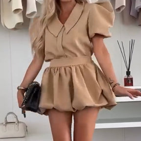 Women's Top & Mini Pleated Skirt 2-Piece Set🎀