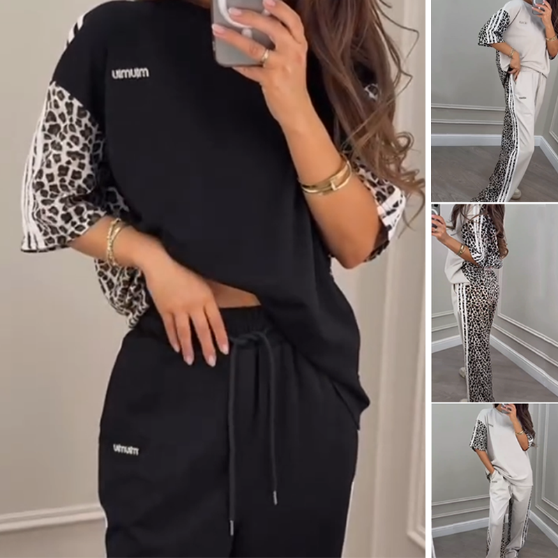 💖Last Day 50% OFF💖Leopard Print Patchwork Sweatshirt