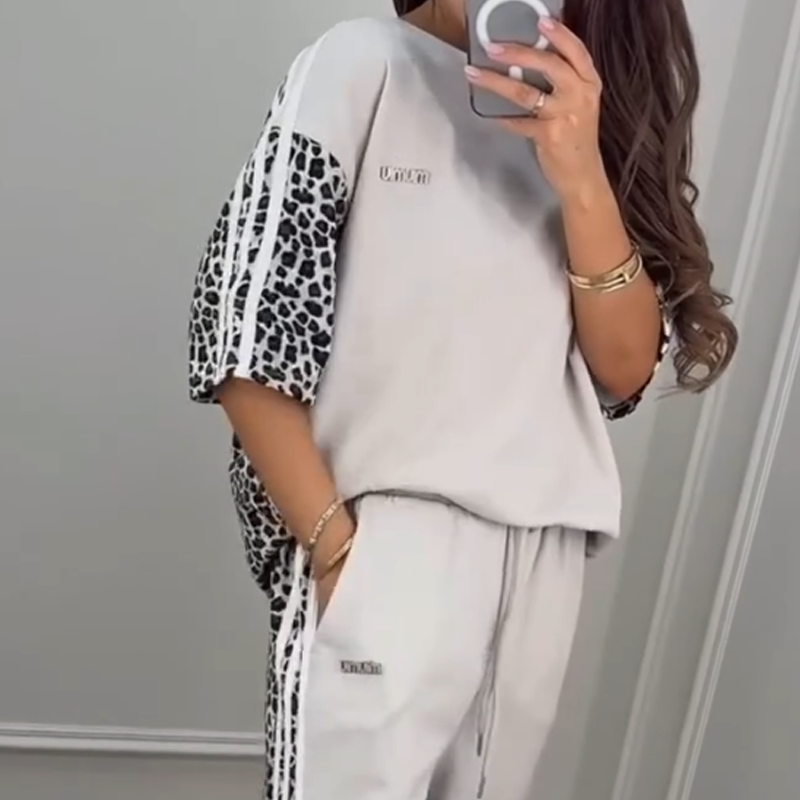 💖Last Day 50% OFF💖Leopard Print Patchwork Sweatshirt