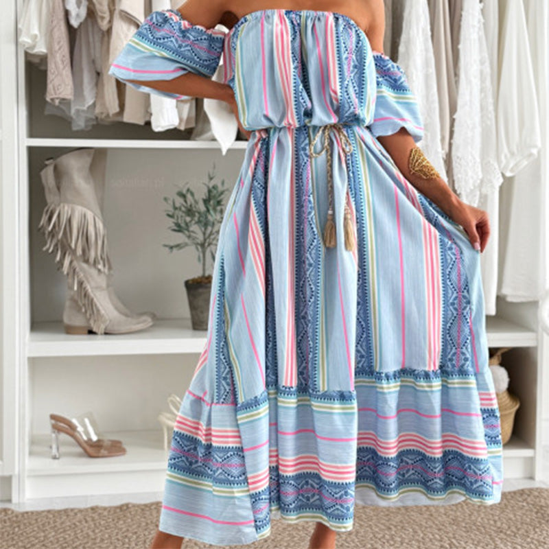 ⏳Time-limited Special⏰Casual Print Off-Shoulder Dress
