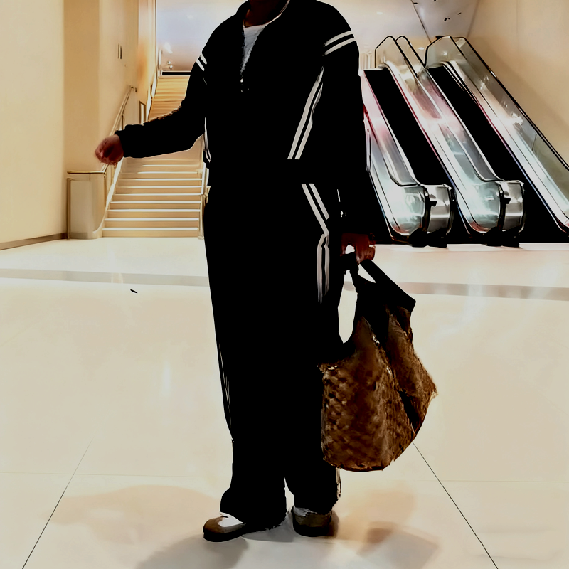 Casual Vertical Striped Jacket and Pants 2-Piece Set