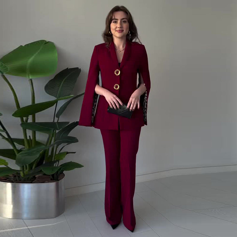 🔥New arrivals offer-Women's Elegant Split Sleeve Blazer & Pants 2-Piece Set
