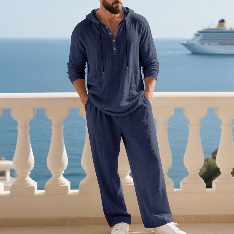 🔥Men's Hooded Casual Loose Top & Pants 2-Piece Set