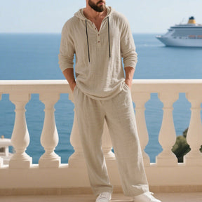 🔥Men's Hooded Casual Loose Top & Pants 2-Piece Set